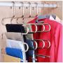 5pcs 5 Layers S Shape Multifunctional Clothes Hangers Pants Storage Hangers Cloth Rack Multilayer Storage Cloth Hanger Decoration