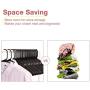 JS HANGER Plastic Suit Hangers 16.5 inch Width with Non Slip Grooves 50 Pack Black Clothes Hangers