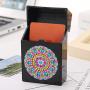 Plastic Business Card Holder with Diamond Painting Cover, Whitelotous DIY Diamond Business Name Card ID Card Bus Card Case Boxes for Men & Women (Firework)