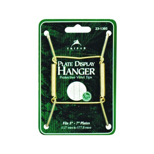 Tripar Plate Hanger Clear Plastic Coated Adjusts5" To 7" Dia. Carded Tripar Plate Hanger Clear Plastic Coated Adjusts5" To 7" Dia. Carded
