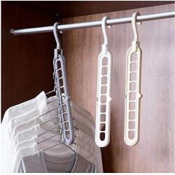 10PC Random Color Multifunction Support Clothes Drying Rack Creative Clothes Hanger Plastic Scarf Clothes Hangers Hangers Storage Racks Decoration