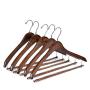 Quality Hangers Wooden Hangers Beautiful Sturdy Suit Coat Curved Hangers Great for Travelers Heavy Duty Hanger with Locking Bar - Retro Finish (5)