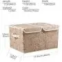 Prandom Large Stackable Storage Bins with Lids Fabric Decorative Storage Boxes Cubes Organizer Containers Baskets with Cover Handles Divider for Bedroom Closet Living Room 17.3x11.8x9.8 Inch 3 Pack