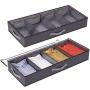 Lifewit Under Bed Clothes Organizer Large Adjustable Dividers Storage Bag with Durable Fabric, Reinforced Handle, 4 Clear Window for Clothing, Shoes, Blankets, Sweaters, Toys, Grey, 2 Pack