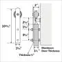 U-MAX Sliding Barn Door Hardware Straight Hangers, Set for Two (I Shape Hangers)
