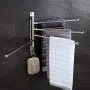 END 5 Arms Swivel Towel Bar,Stainless Steel Bathroom Swing Hanger Towel Rack Holder Storage Space Saving Swinging Towel Bar for Bathroom - Wall Mounted Towel Holder Organizer