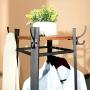 VASAGLE Industrial Coat Rack, Coat Stand with 3 Shelves, Hall Trees Free Standing with Hooks and Clothes Rail, Metal Frame ULCR80X