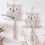 Sundlight Owl Macrame Wall Hanging Art Decor Handmade Woven Tapestry Boho Ornament Wall Hanger - Office Living Room Bedroom Nursery Craft Decorations fit Home