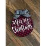 Christmas wreath buffalo plaid farmhouse home decor door hanger