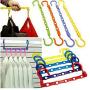 10 pcs 5 Holes Multi-Door Holder Circle Clothes Hanger Clothes Holders Multifunction Paste Plastic Scarf Clothes Hanger Durable Random Color