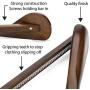 TRIXES 5PC Wooden Hangers ?Clothes Suits Coat Hangers ? Stylish Dark Oak ? Non-Slip ? with Trouser Bar ? Wide Shoulder ? Swivel Hook - Color Brown -45cm
