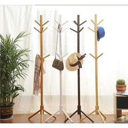 Angels home Coat Stand Solid Wood Hanger Floor Coat Rack Cloths Rack Hat Coat Rack Creative Furniture Clothes Shelf Wooden Hanger Bedroom Drying Rack (Color : C)