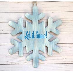 Winter Snowflake Door Hanger - Christmas Snowflake Decoration - Home Door Sign- Snowflake Decor