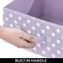 mDesign Soft Fabric Closet Storage Organizer Bin Boxes - Front Handle, for Cube Furniture Shelving Units Bedroom, Nursery, Toy Room - Polka Dot Print - 4 Pack - Light Purple/White mDesign Soft Fabric Closet Storage Organizer Bin Boxes - Front Handle, for Cube Furniture Shelving Units Bedroom, Nursery, Toy Room - Polka Dot Print - 4 Pack - Light Purple/White