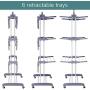 MIZGI 3 Tier Rolling Clothes Drying Rack Clothes Garment Rack Laundry Rack with Foldable Wings Shape Indoor/Outdoor Standing Rack Stainless Steel Hanging Rods - Gray & Electroplate (Gray) MIZGI 3 Tier Rolling Clothes Drying Rack Clothes Garment Rack Laundry Rack with Foldable Wings Shape Indoor/Outdoor Standing Rack Stainless Steel Hanging Rods - Gray & Electroplate (Gray)