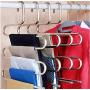 5PC Random Color Multi-Functional Pants Rack Shelves Stainless Steel Wardrobe Magic Hanger S-Shape Clothes Hangers Storage Rack Decoration