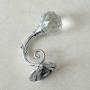 LBFEEL Clear Glass Hooks Crystal Wall Hooks Gold Silver Coat Hat Hangers Hooks Antique Bronze Copper Clothes Hooks (Silver)