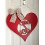 Monogram Heart Door Hanger - Valentines Day Door Hanger - Heart Initial Wreath - Spring Door Hanger - Heart Decor - Valentine Wreath