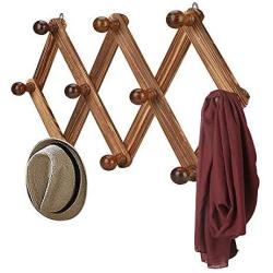 A- Coat Rack Hanger Expandable Coat Rack Wall Mounted 10 Hooks Clothes Hat Bag Hanger for Home Bedroom