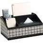 WINGOFFLY Multifunction Trapezoid PU Leather Tissue Boxes Holder Desk Storage Boxes Pen Pencil Remote Control Holder Checkered WINGOFFLY Multifunction Trapezoid PU Leather Tissue Boxes Holder Desk Storage Boxes Pen Pencil Remote Control Holder Checkered