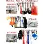 Mop and Broom Holder Wall Mount with 2 Aluminum Racks + 4 Grippers + 12 Utility Hooks for Laundry Room, Kitchen & Storage Organizer. Tools Hanger, Cleaning Gears Hook Rack & Garden Tool Organization.