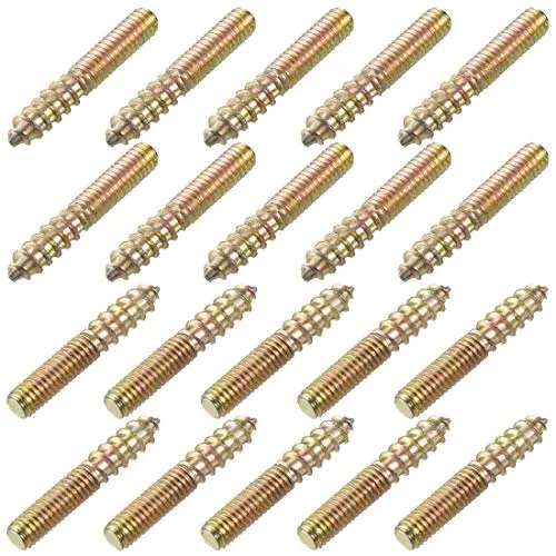 uxcell 20Pcs M4x25mm Hanger Bolt Double Headed Bolt Self-Tapping Screw for Furniture