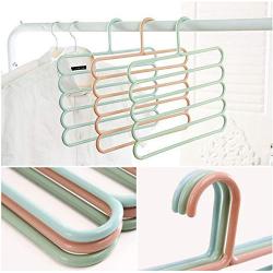 5 Layers Non-Slip Multifunctional Clothes Hangers Pants Storage Hangers Cloth Rack Multilayer Storage Scarf Rack Hanger 5pcs Random Color