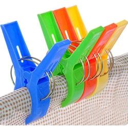 COJOY 8pcs 4.7" Durable Large Beach Towel Clips Plastic Clothespins Clothes Pegs Pins Clothes Hanger Clamp