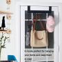 WEBI Over The Door Hook Door Hanger:Over The Door Towel Rack with 6 Coat Hooks for Hanging,Metal Towel Hanger Door Coat Hanger Over Door Coat Rack for Towels,Clothes,Back of Bathroom,Black