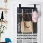 WEBI Over The Door Hook Door Hanger:Over The Door Towel Rack with 6 Coat Hooks for Hanging,Metal Towel Hanger Door Coat Hanger Over Door Coat Rack for Towels,Clothes,Back of Bathroom,Black