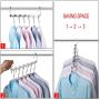 Bloberey Space Saving Hangers Metal Magic Cascading Hanger 10 Inch 6 x 2 Slots Closet Clothing Hanger Organizers（Pack of 4）