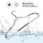 SONGMICS Plastic Hangers, 30 Pack, Heavy Duty Clothes Hangers with Non-Slip Piece, Thin, Space Saving, 360 Degree Swivel Hooks, for Coat, Suit, Shirt, Jeans, Scarf, Towel, Gray UCRP30G