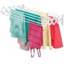 mDesign Metal Wall Mount Accordion Expandable Retractable Clothes Air Drying Rack - 8 Bars for Hanging Garments - Great for Laundry Room, Bathroom, Utility Area - Compact Fold Away - White