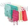 mDesign Metal Wall Mount Accordion Expandable Retractable Clothes Air Drying Rack - 8 Bars for Hanging Garments - Great for Laundry Room, Bathroom, Utility Area - Compact Fold Away - White mDesign Metal Wall Mount Accordion Expandable Retractable Clothes Air Drying Rack - 8 Bars for Hanging Garments - Great for Laundry Room, Bathroom, Utility Area - Compact Fold Away - White