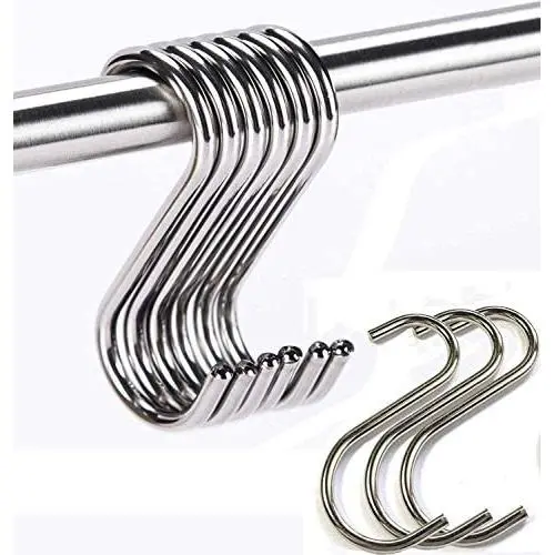 Maxgoods 3.54 10PCS Home Storage Utility S Shaped Hooks Stainless Steel Metal Hangers Hanging Hooks for Kitchen, Work Shop, Bathroom, Garden,Bedroom (Silver, 10PCS) Maxgoods 3.54 10PCS Home Storage Utility S Shaped Hooks Stainless Steel Metal Hangers Hanging Hooks for Kitchen, Work Shop, Bathroom, Garden,Bedroom (Silver, 10PCS)