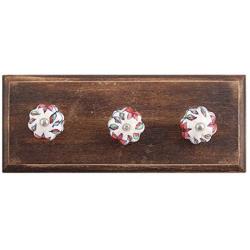 Indianshelf Handmade 2 Artistic Vintage Multicolor Wooden Plumeria Medium Clothes Hooks Hangers/Coat Hooks Wall Mounted
