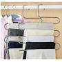 5pcs Multi-Functional Pants Rack Shelves Stainless Steel Wardrobe Magic Hanger S-Shape Clothes Hangers Storage Rack