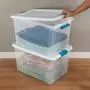 STERILITE 14978006 64 quart/61 L Latching Boxes with Clear Base, White Lid and Colored Latches