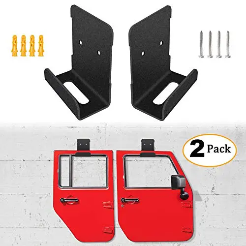 Sunluway for Jeep Wrangler CJ YJ TJ LJ JK JKU and All New JL Door Storage Hanger Rack Bracket Hanging (Pack of 2) Sunluway for Jeep Wrangler CJ YJ TJ LJ JK JKU and All New JL Door Storage Hanger Rack Bracket Hanging (Pack of 2)