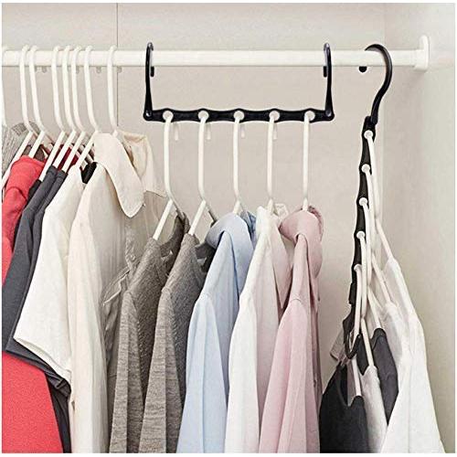 10pcs Multifunctional Folding Shirts Coat Clothes Hanger Holders Save Space Non-Slip Clothes Hanger Wardrobe Organizer Magic Hanger