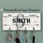 Monogram Personalized Key Holder Custom Wood Key Hanger For Wall Housewarming Gift, Anniversary Gift Last name key rack Family custom key hanger Wedding gift wall key holder