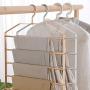 HJYPYJ Space Saving Trousers Hangers,5 Layers Multifunction Magic Pants Hangers, Household Aluminum Anti-Slip Magic Clothes Hangers/Rose Gold / 3 Pcs