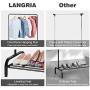 LANGRIA Clothing Garment Rack Heavy Duty Commercial Grade Clothes Stand Rack with Top Rod and Lower Storage Shelf for Boxes Shoes Boots 45.7 x 15.7 x 57.1 inches, Black