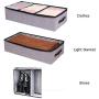 In kds Clothes Shoes Organizer Multifunction Foldable Under The Bed Storage Boxes with Dust-Proof Lid 4 Compartment (Beige)