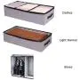 In kds Clothes Shoes Organizer Multifunction Foldable Under The Bed Storage Boxes with Dust-Proof Lid 4 Compartment (Beige)