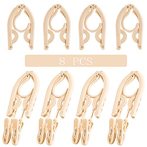 HJYPYJ Magic Hanger,8Pcs Portable Multifunctional Hangers,Non-Slip Folding Hangers,Space Saving Organizer Hanger Durable/Beige / 40x20cm