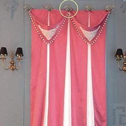 EleCharm 1Pair French Retro Relief Metal Medallion Curtain Wall Hooks Clothes Hanger (Nickel)