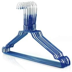 Hangerworld Galvanised 16” Wire Metal Clothes Hanger with Blue Coating, Pack of 100