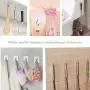50 Packs Adhesive Wall Hooks 15lb(Max) Transparent Sticky Hooks Sticky Hangers,Waterproof and Oilproof for Bathroom Kitchen Heavy Duty Self Adhesive Hooks- Hushtong 50 Packs Adhesive Wall Hooks 15lb(Max) Transparent Sticky Hooks Sticky Hangers,Waterproof and Oilproof for Bathroom Kitchen Heavy Duty Self Adhesive Hooks- Hushtong