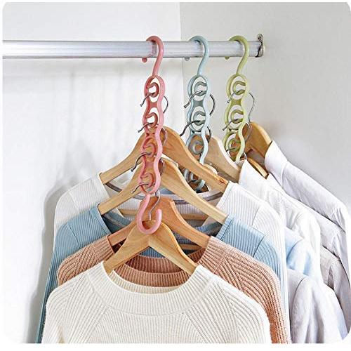 10PC Random Color Creative Anti-Slip Clothes Hanger Decoration Multilayer Windproof Plastic Hanger Fixed Holder Buckle Household Hanger